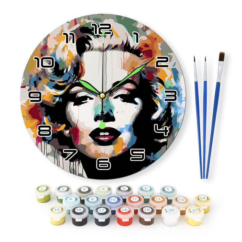 Pop Art Portrait Paint by Numbers Clock Kit