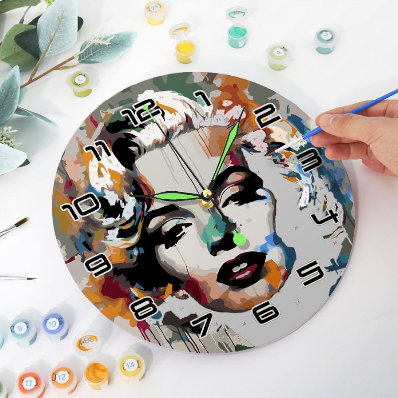 Pop Art Portrait Paint by Numbers Clock Kit