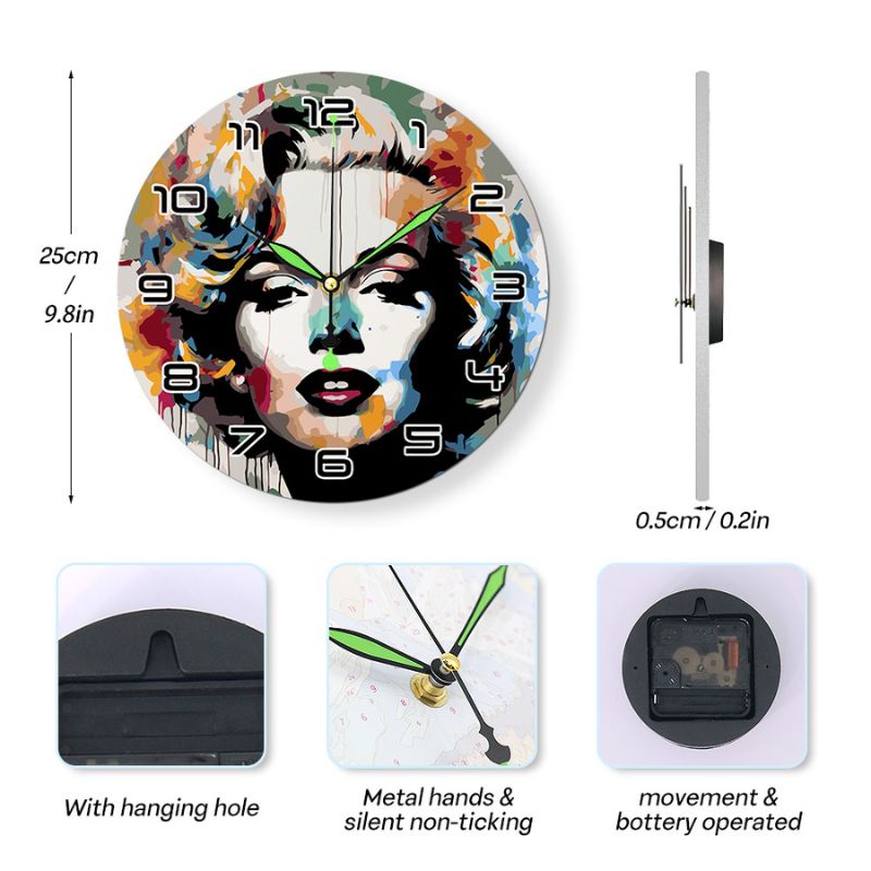 Pop Art Portrait Paint by Numbers Clock Kit