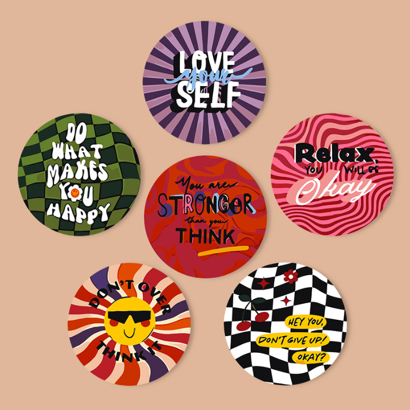 Positive Vibes 6-Pieces Paint by Numbers Placemat