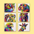 Rainbow Animal Portraits Mini Paint by Numbers