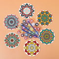 Rainbow Mandala Paint by Numbers Coasters