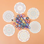 Rainbow Mandala Paint by Numbers Coasters