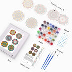 Rainbow Mandala Paint by Numbers Coasters
