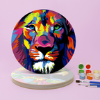 Rainbow Animal Faces 6-Pieces Paint by Numbers Placemat