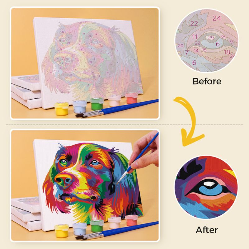 Rainbow Animal Portraits Mini Paint by Numbers