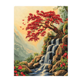 Red Maple Waterfall Paint by Numbers