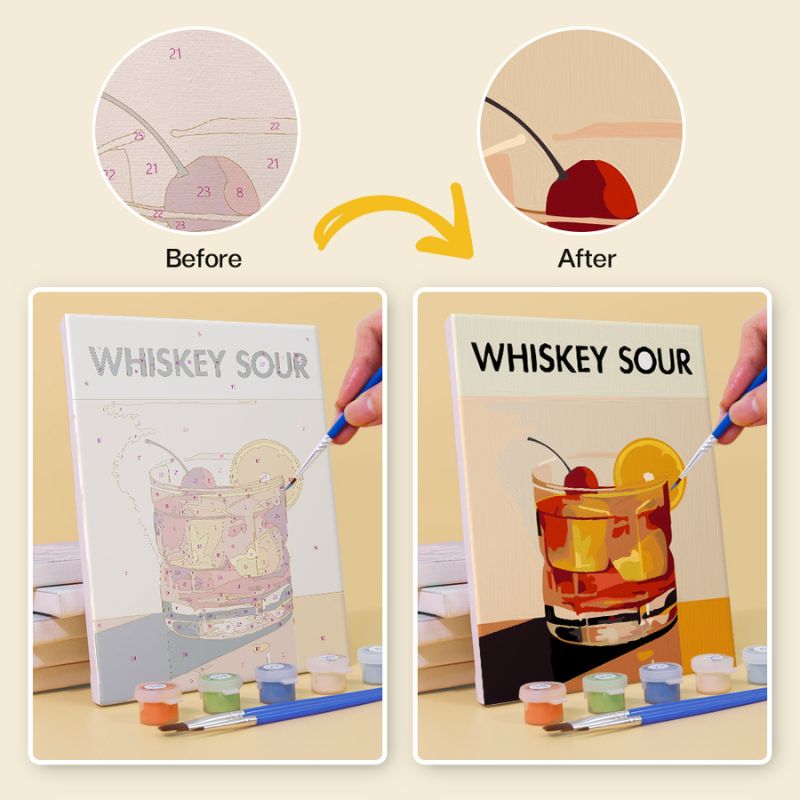 Retro Cocktails Mini Paint by Numbers