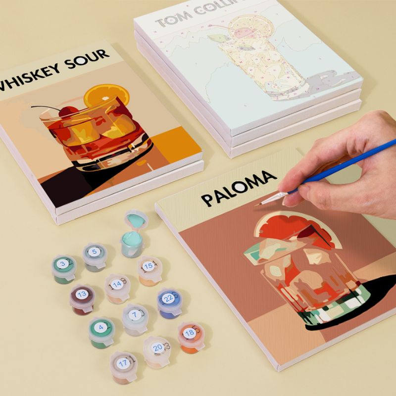 Retro Cocktails Mini Paint by Numbers