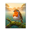 Robin at Sunrise Paint by Numbers