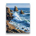 Rocky Ocean Waves Paint by Numbers