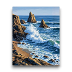 Rocky Ocean Waves Paint by Numbers