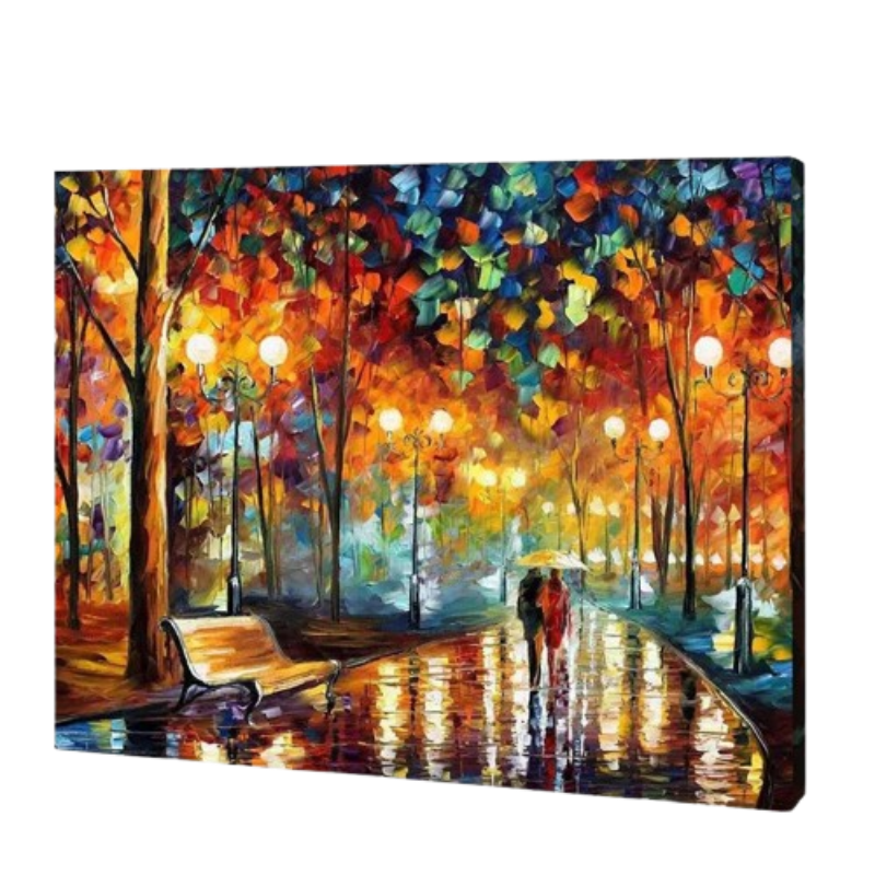 Romance under Umbrella Paint by Numbers