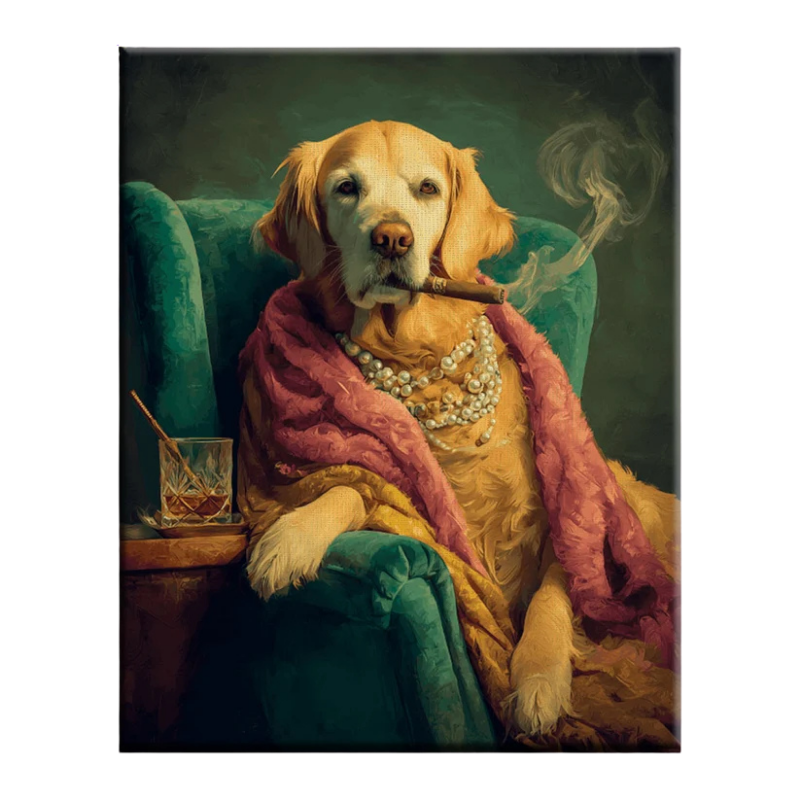 Royal Golden Retriever Portrait Paint by Numbers