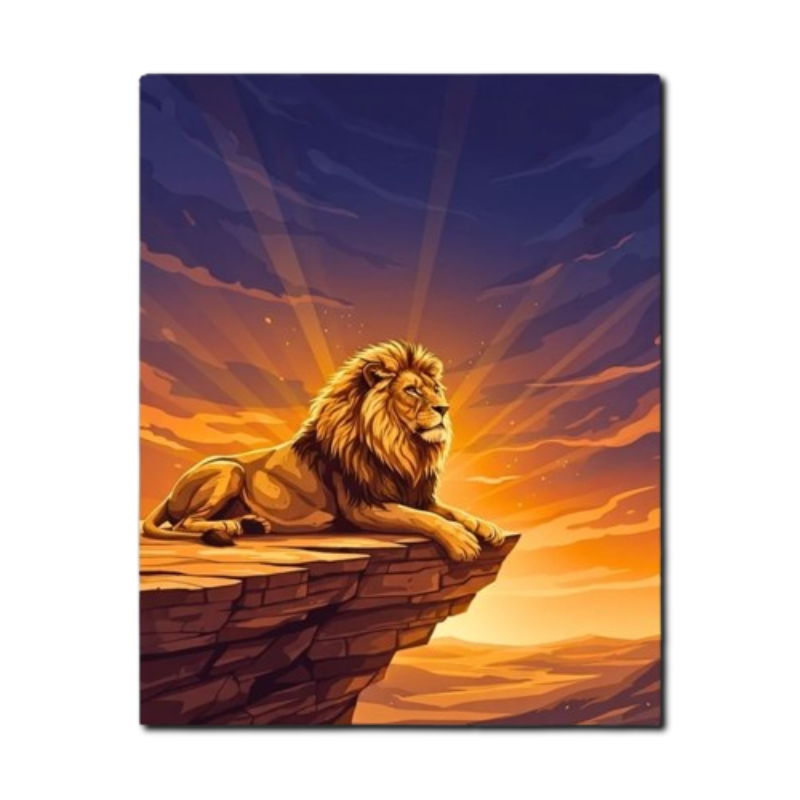 Royal Lion at Sunset Paint by Numbers