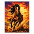 Running Horse at Sunset Paint by Numbers