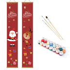 Santa & Reindeer Christmas Hanging Scroll Paint by Numbers Kit