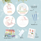 Santa & Snow Globe 4-Pieces Paint by Numbers Placemat