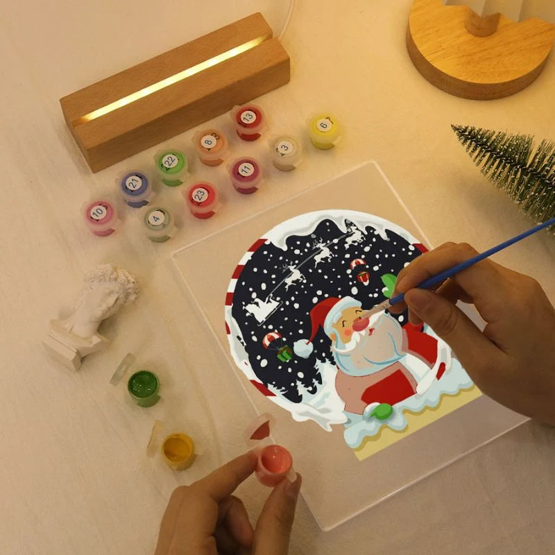 Santa’s Christmas Snow Globe LED Paint by Numbers