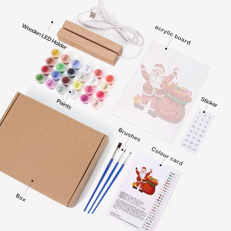 Santa’s Festive Candy Sack LED Paint by Numbers