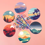 Scenic Mountain Landscapes Paint by Numbers Coasters