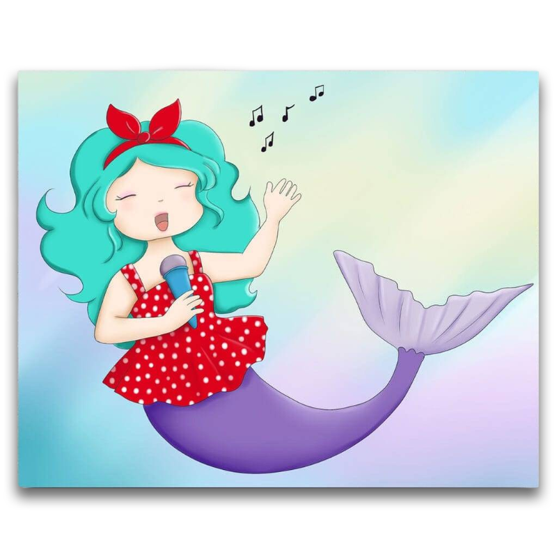 Singing Mermaid, Kids Paint by Numbers