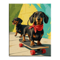 Skateboard Dachshund Paint by Numbers