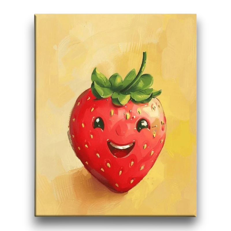 Smiling Strawberry Kids Paint by Numbers