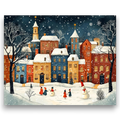 Snowy Christmas Village Paint by Numbers