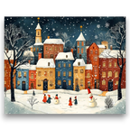 Snowy Christmas Village Paint by Numbers