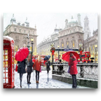 Snowy London Streets Paint by Numbers
