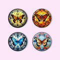 Stained Glass Butterfly Paint by Numbers Coasters
