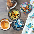Stained Glass Butterfly Paint by Numbers Coasters
