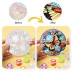 Stained Glass Butterfly Paint by Numbers Coasters