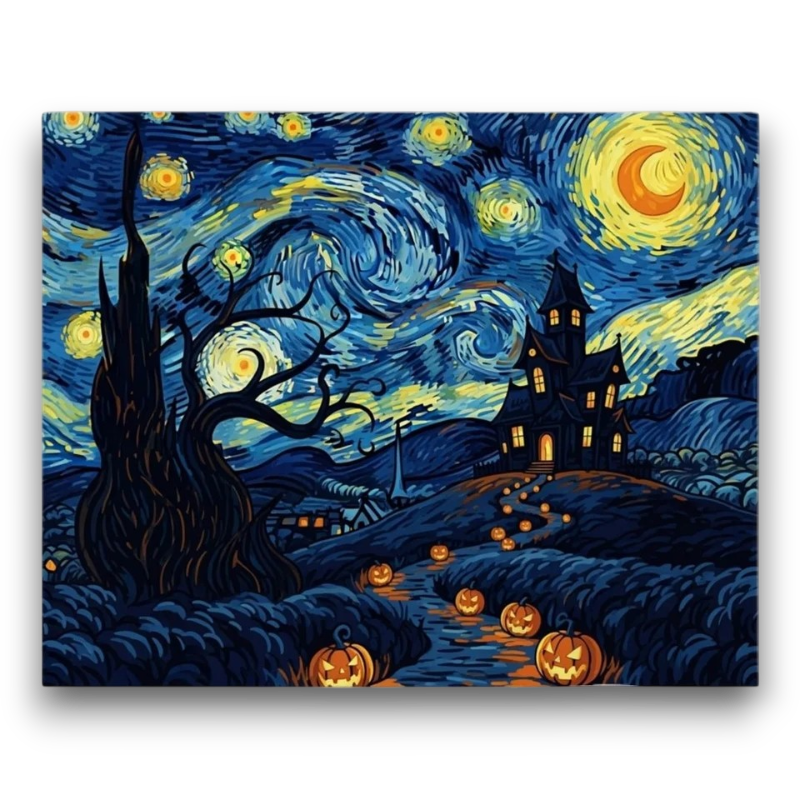 Starry Halloween Night Paint by Numbers