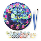 Starry Night Lighthouse Paint by Numbers Clock Kit