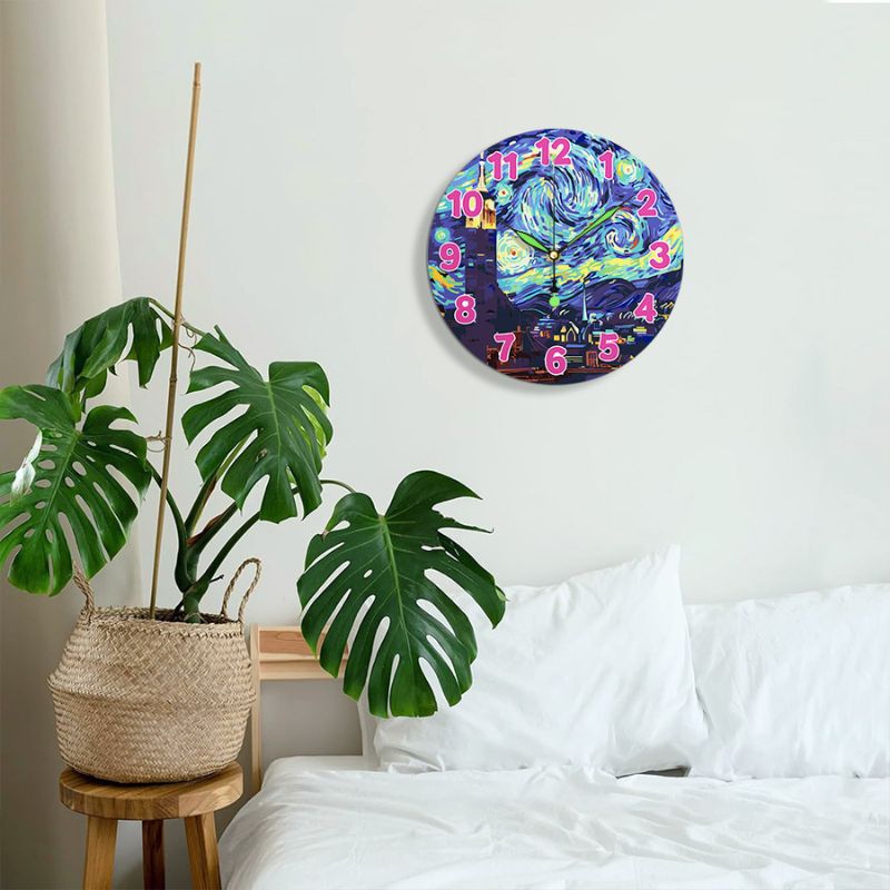 Starry Night Lighthouse Paint by Numbers Clock Kit