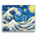 Starry Night Ocean Wave Paint by Numbers
