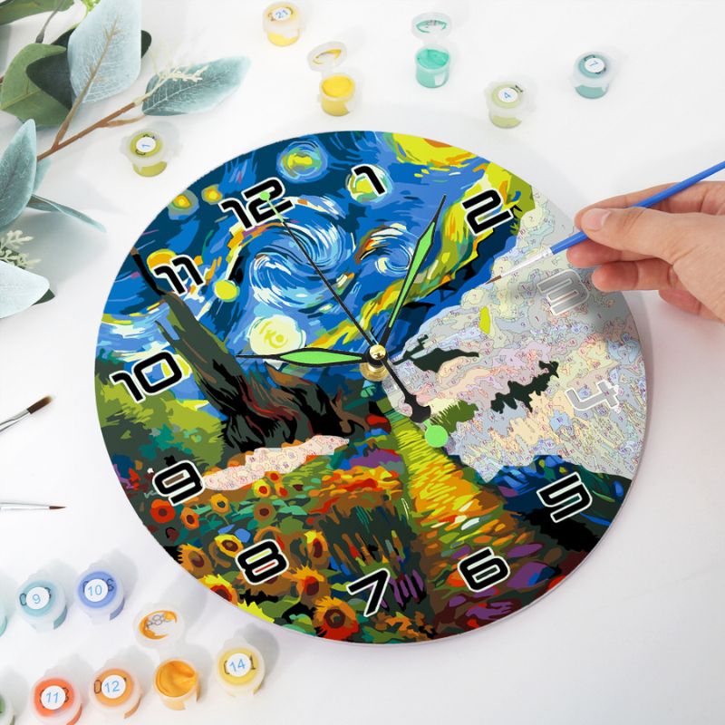 Starry Night Paint by Numbers Clock