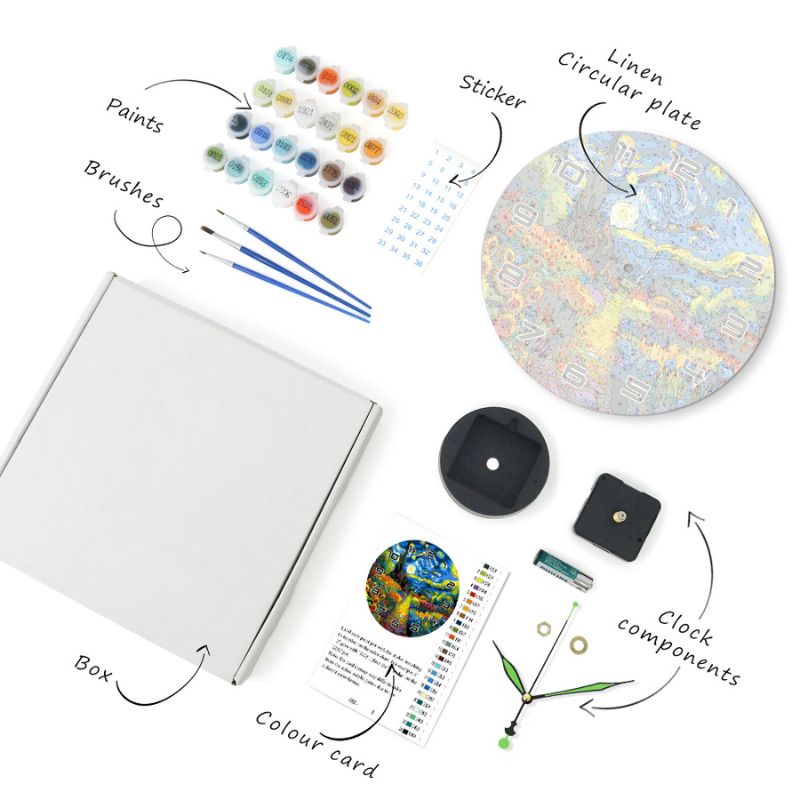 Starry Night Paint by Numbers Clock