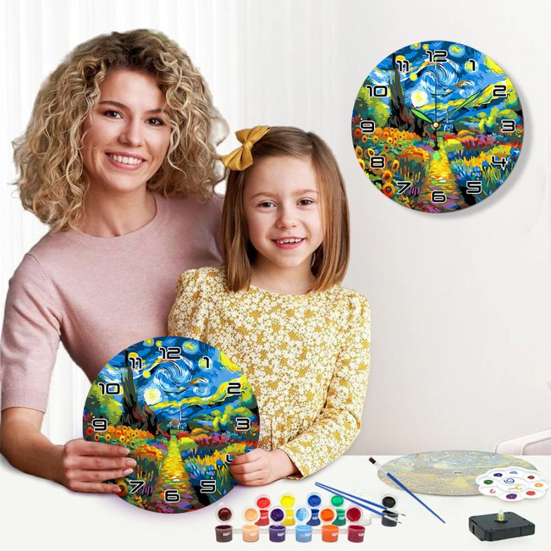 Starry Night Paint by Numbers Clock