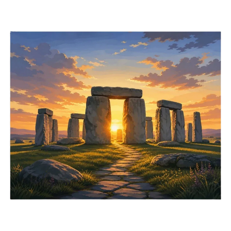 Stonehenge Sunset Paint by Numbers