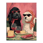 Stylish Dogs at Dinner Paint by Numbers