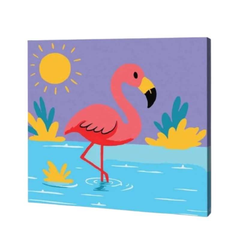 Sunny Flamingo, Kids Paint By Numbers