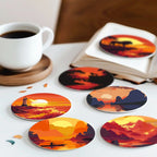 Sunset Landscape Paint by Numbers Coasters