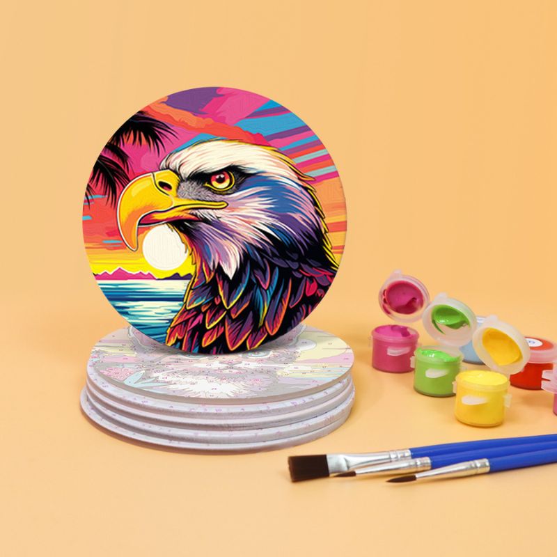 Sunset Wildlife Paint by Numbers Coasters