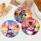Sunset Wildlife Paint by Numbers Coasters