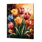 Sunset Tulip Garden Paint by Numbers