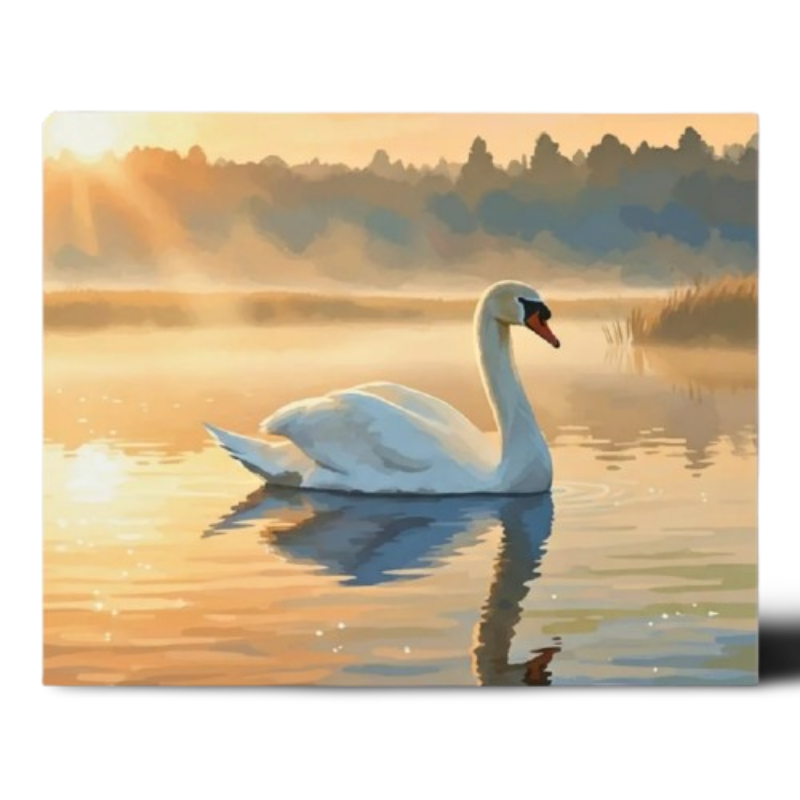 Swan at Sunrise Paint by Numbers