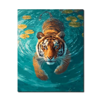 Swimming Tiger Paint by Numbers